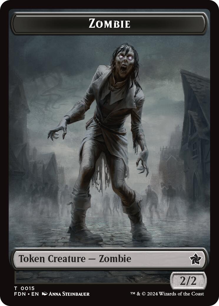 Goblin // Zombie Doubled-Sided Token [Foundations Tokens] | Silver Goblin