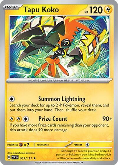 Tapu Koko (065/191) (Deck Exclusives) [Scarlet & Violet: Surging Sparks] | Silver Goblin