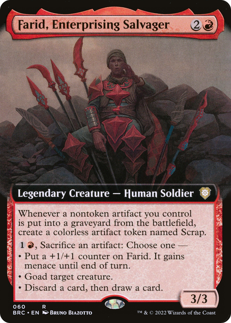 Farid, Enterprising Salvager (Extended Art) (060) - The Brothers' War Commander