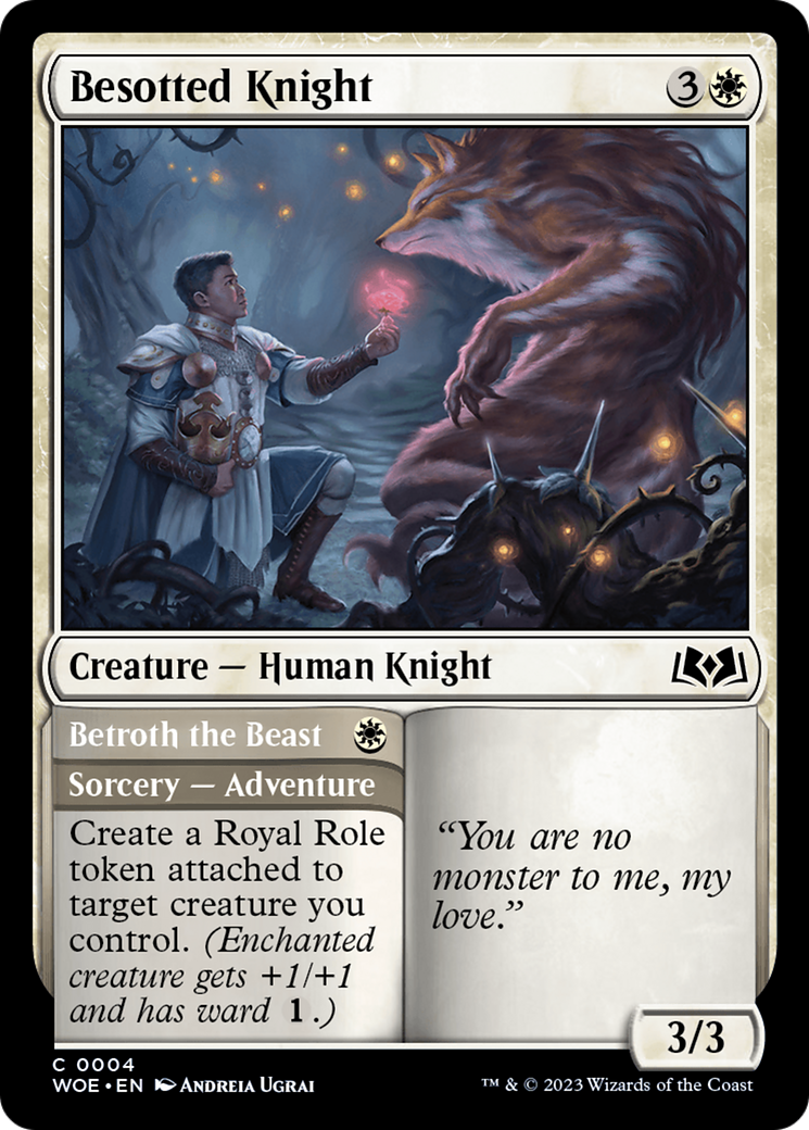 Besotted Knight // Betroth the Beast (004) Foil - Wilds of Eldraine