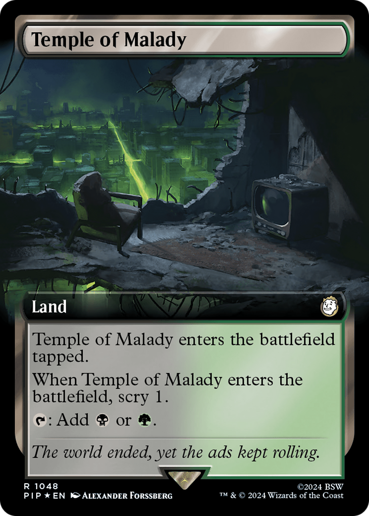 Temple of Malady (Extended Art) (Surge Foil) [Fallout] | Silver Goblin