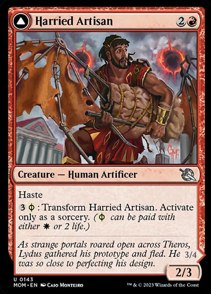 Harried Artisan // Phyrexian Skyflayer (143) - March of the Machine