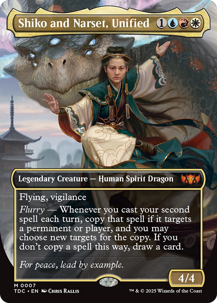 Shiko and Narset, Unified (Borderless) (007) Foil - Commander: Tarkir: Dragonstorm