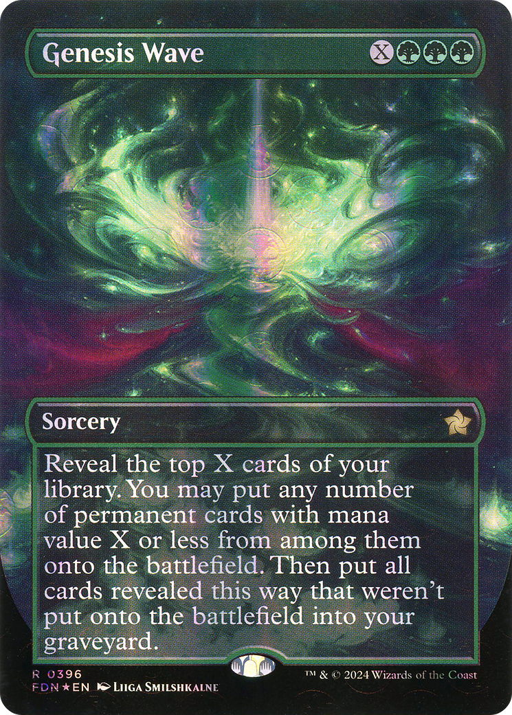 Genesis Wave (Borderless) (Mana Foil) [Foundations] | Silver Goblin