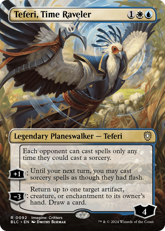 Teferi, Time Raveler (Borderless) [Bloomburrow Commander] Foil