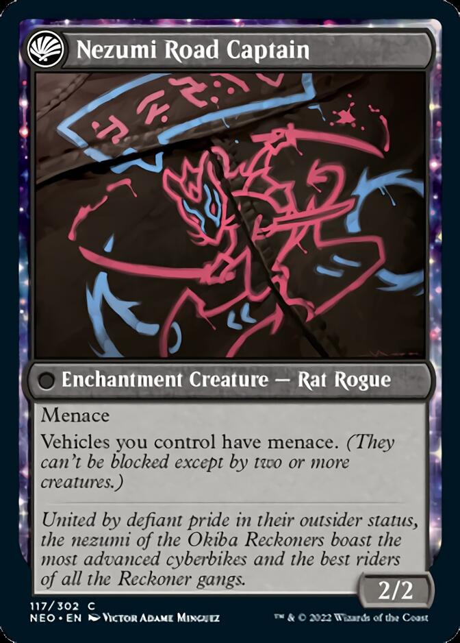 Okiba Reckoner Raid // Nezumi Road Captain (117) Foil - Kamigawa: Neon Dynasty