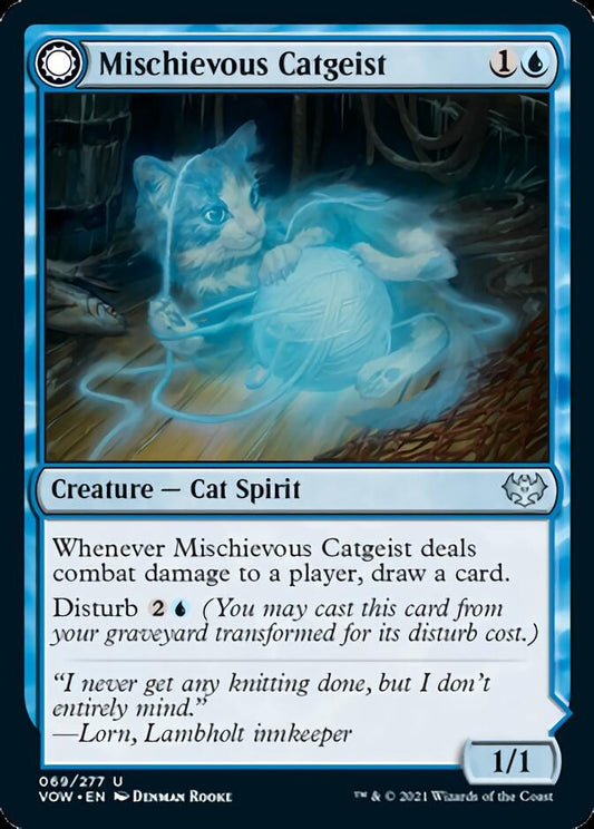 Mischievous Catgeist // Catlike Curiosity (069) - Innistrad: Crimson Vow