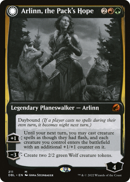 Arlinn, the Pack's Hope // Arlinn, the Moon's Fury (211) Foil - Innistrad: Double Feature