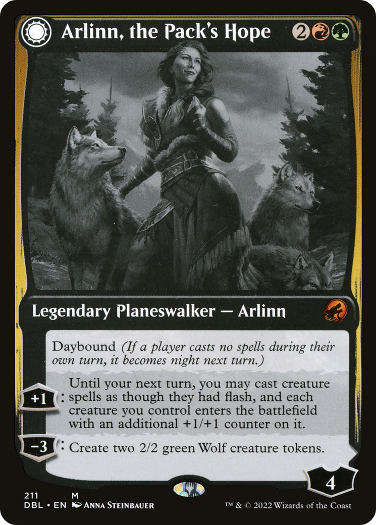 Arlinn, the Pack's Hope // Arlinn, the Moon's Fury (211) Foil - Innistrad: Double Feature