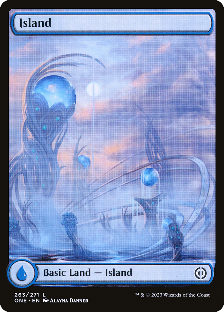 Island (263) (Full-Art) [Phyrexia: All Will Be One] Foil