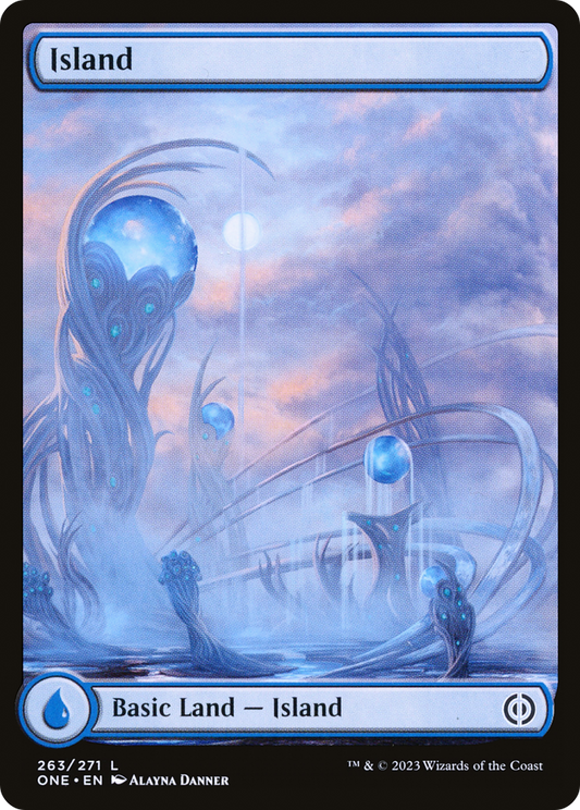 Island (263) (Full-Art) [Phyrexia: All Will Be One] Foil