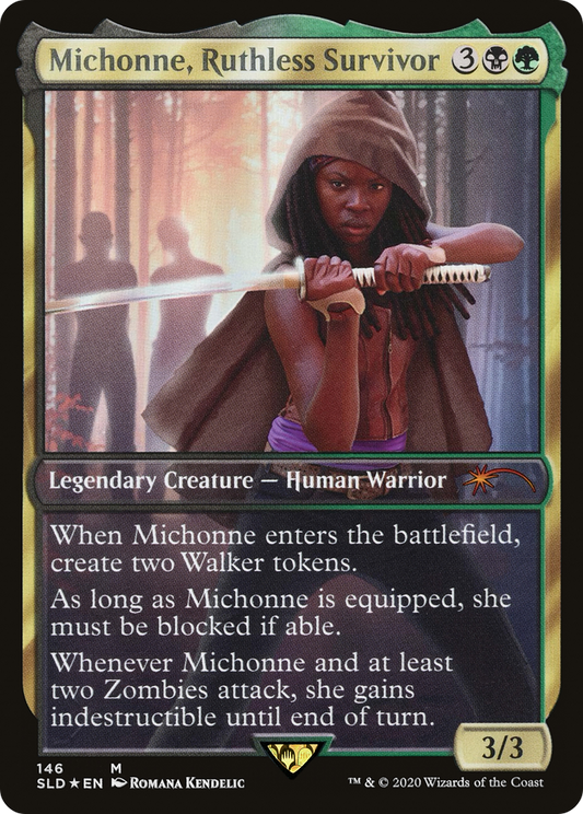 Enkira, Hostile Scavenger (Michonne, Ruthless Survivor) (146) Foil - Secret Lair Drop