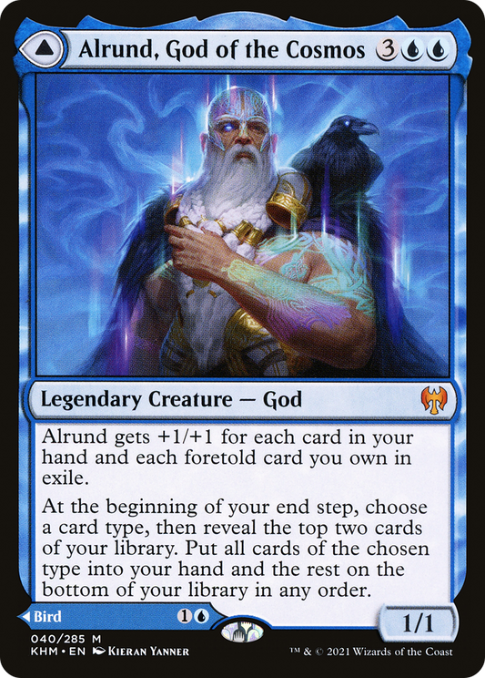 Alrund, God of the Cosmos // Hakka, Whispering Raven (040) - Kaldheim