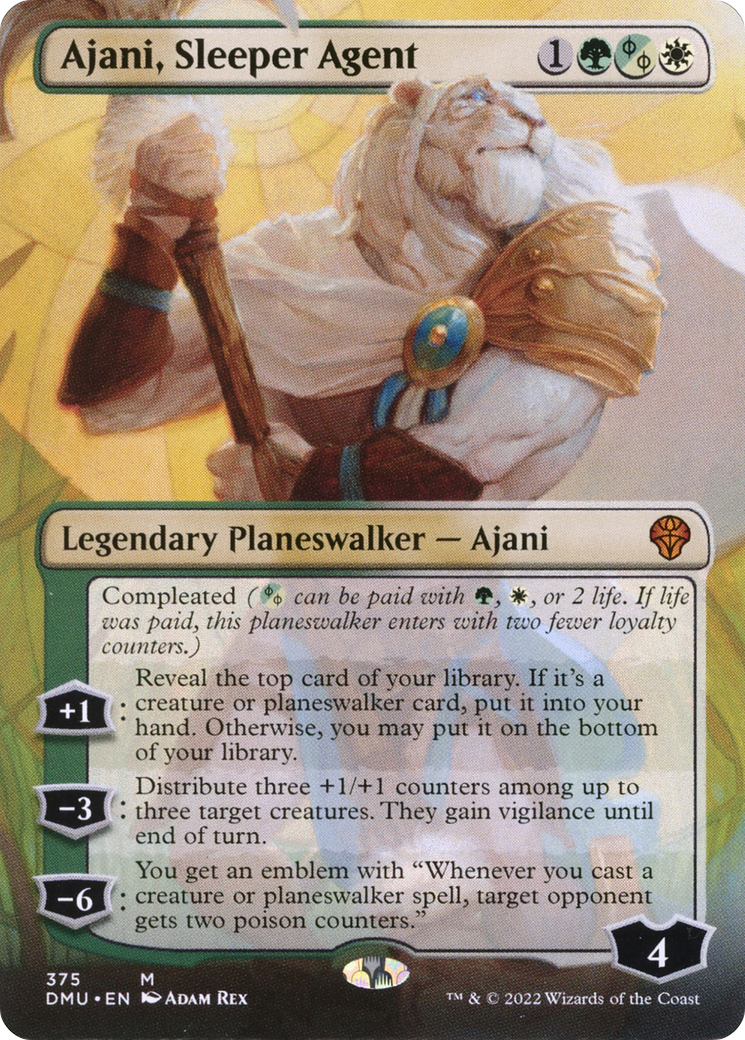 Ajani, Sleeper Agent (Borderless) (375) [Dominaria United] Foil