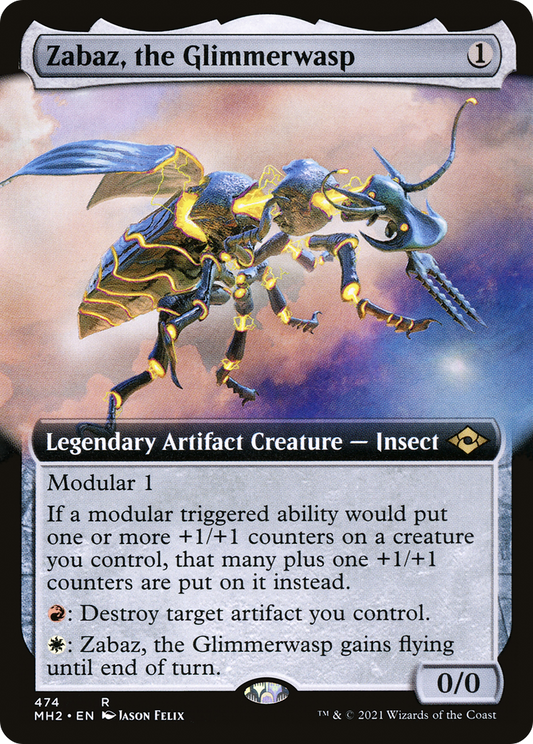 Zabaz, the Glimmerwasp (Extended Art) (474) - Modern Horizons 2