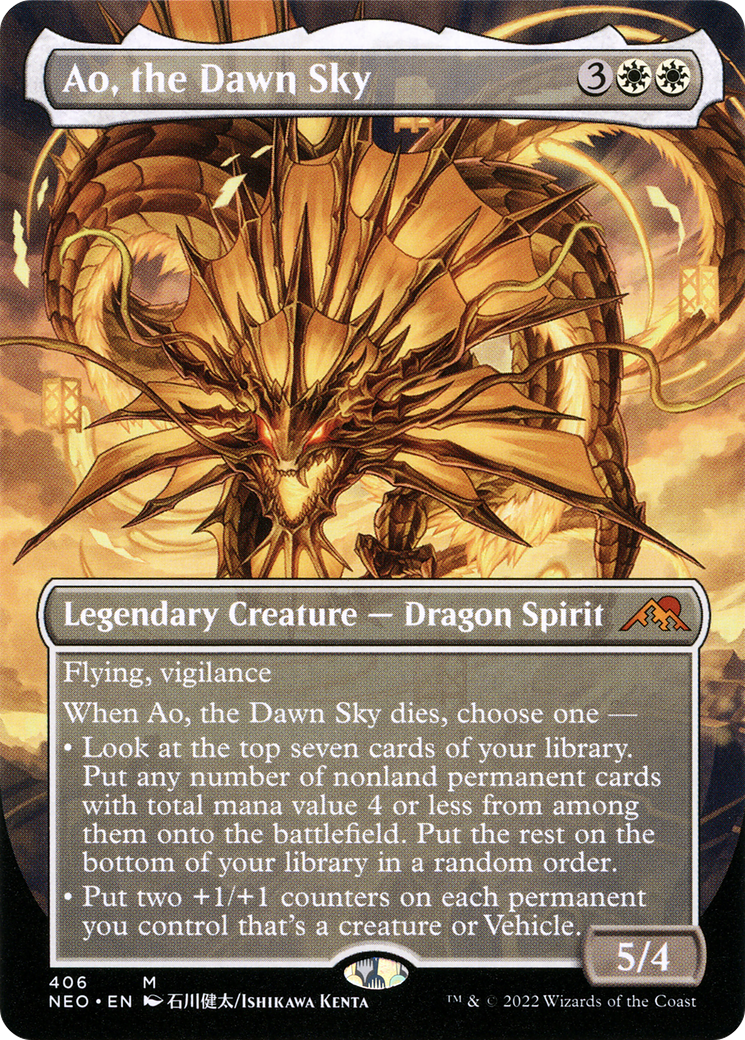 Ao, the Dawn Sky (Borderless Alternate Art) [Kamigawa: Neon Dynasty]