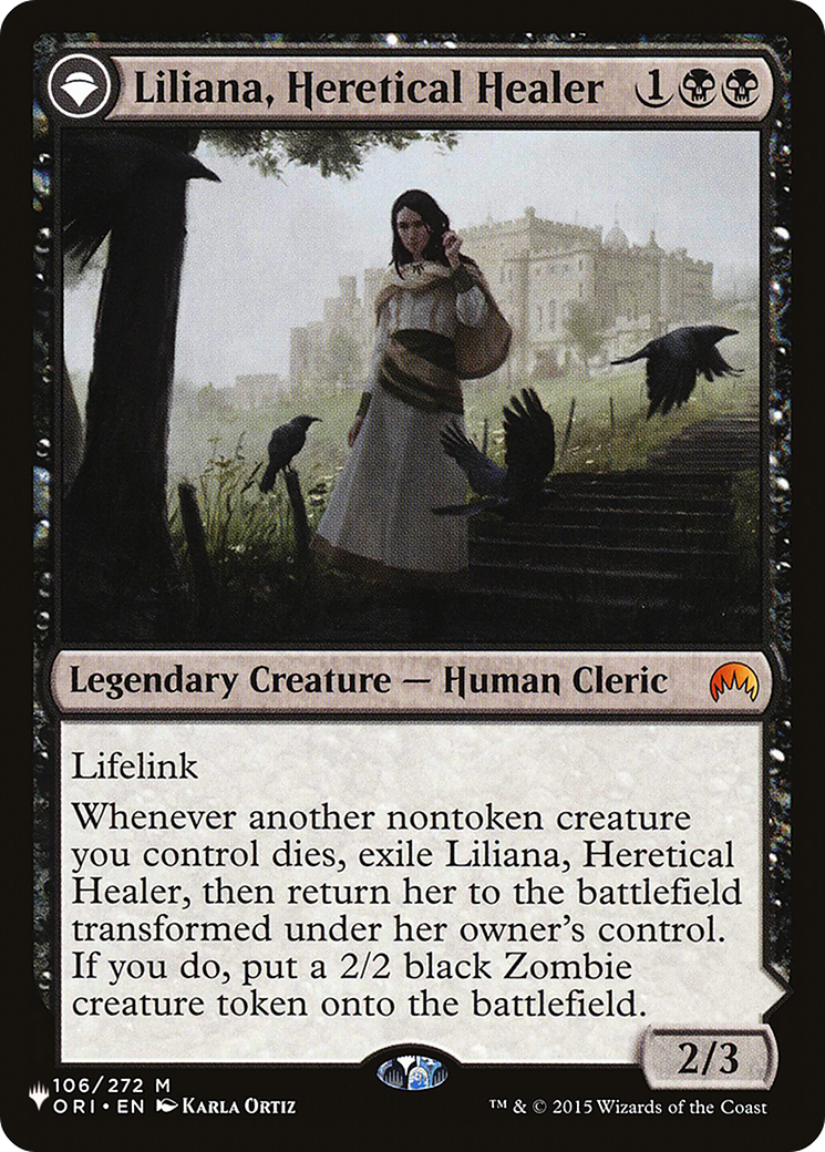 Liliana, Heretical Healer // Liliana, Defiant Necromancer (ORI-106) - The List