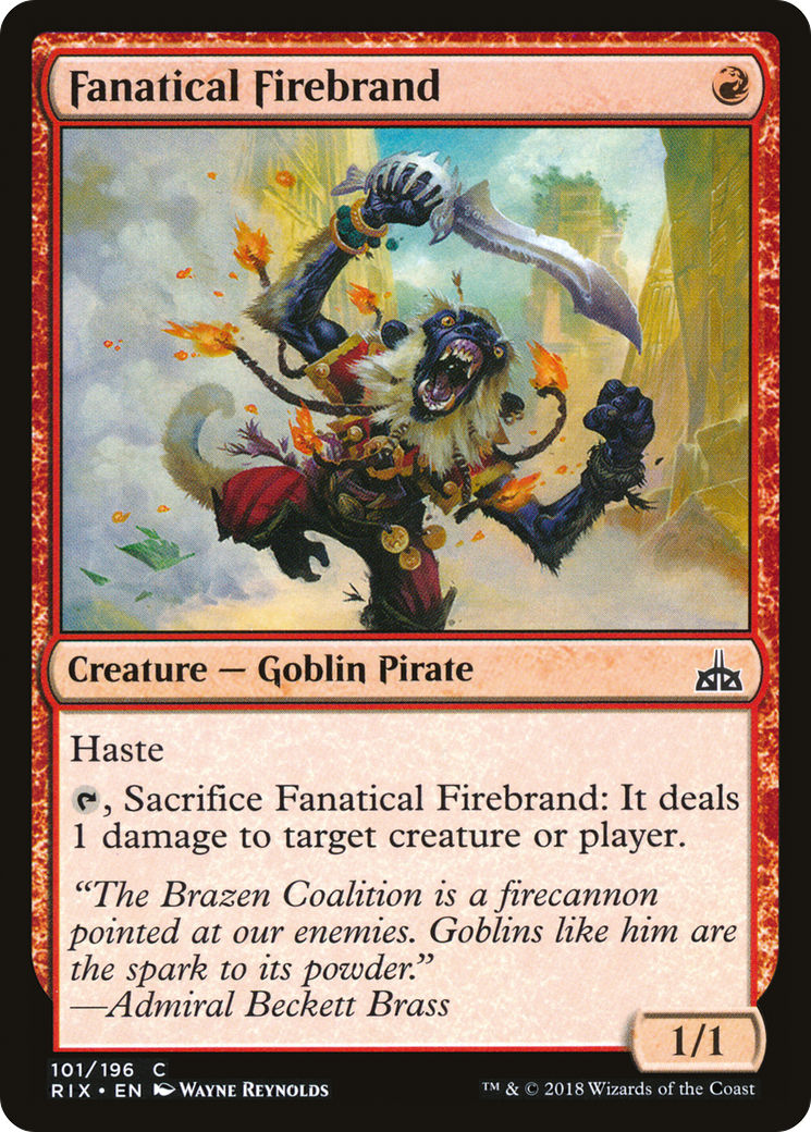 Fanatical Firebrand [Rivals of Ixalan] | Silver Goblin