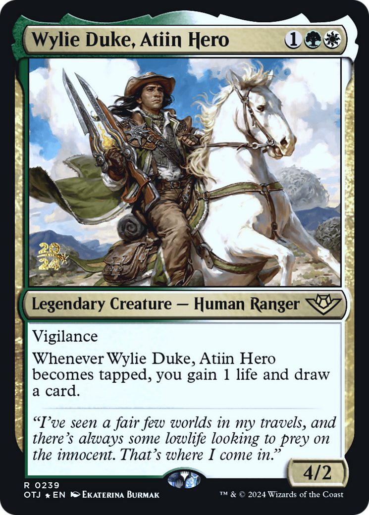 Wylie Duke, Atiin Hero (239) Foil - Outlaws of Thunder Junction Promos