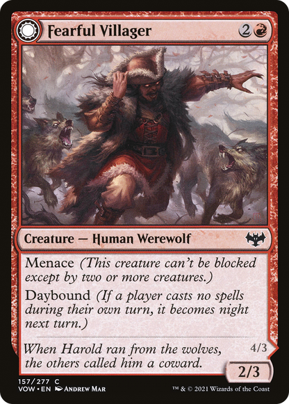 Fearful Villager (157) Foil - Innistrad: Crimson Vow