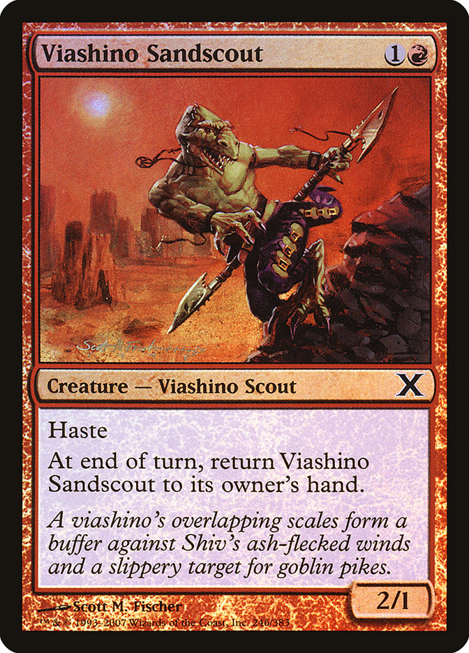 Viashino Sandscout (Premium Foil) [Tenth Edition] | Silver Goblin