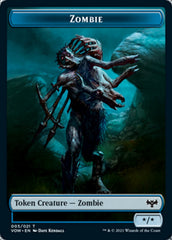 Human (001) // Zombie (005) Double-Sided Token [Innistrad: Crimson Vow Tokens] | Silver Goblin