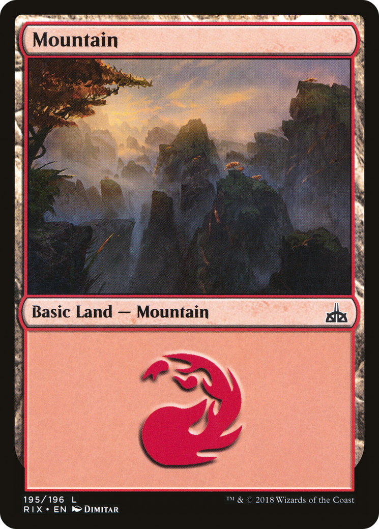 Mountain (195) [Rivals of Ixalan] Foil