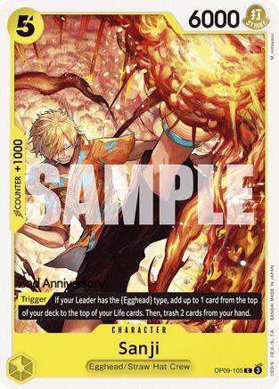 Sanji (105)  (OP09-105) - Emperors in the New World: 2nd Anniversary Tournament Cards | Silver Goblin