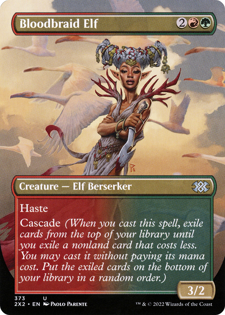 Bloodbraid Elf (Borderless Alternate Art) [Double Masters 2022] | Silver Goblin