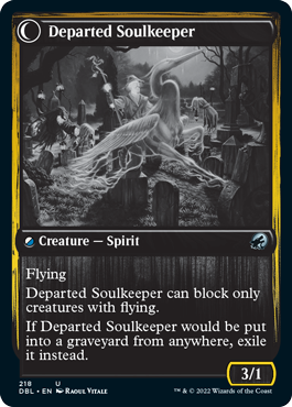 Devoted Grafkeeper // Departed Soulkeeper (218) Foil - Innistrad: Double Feature