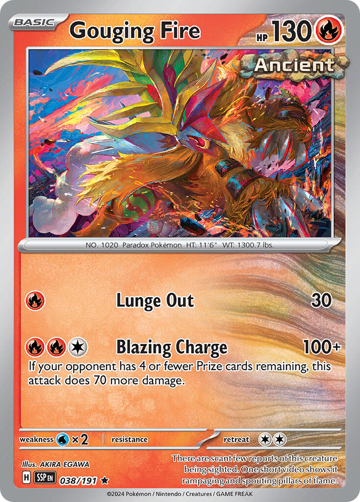 Gouging Fire (038/191) (Theme Deck Exclusive) [Scarlet & Violet: Surging Sparks] | Silver Goblin