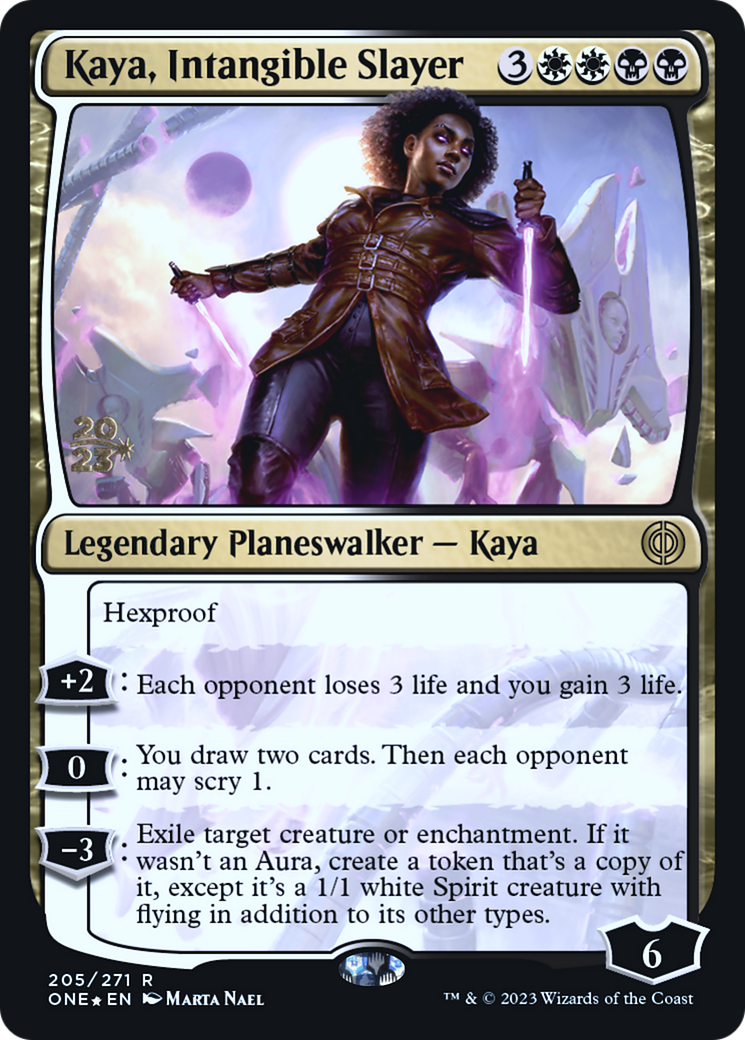 Kaya, Intangible Slayer [Phyrexia: All Will Be One Prerelease Promos] | Silver Goblin