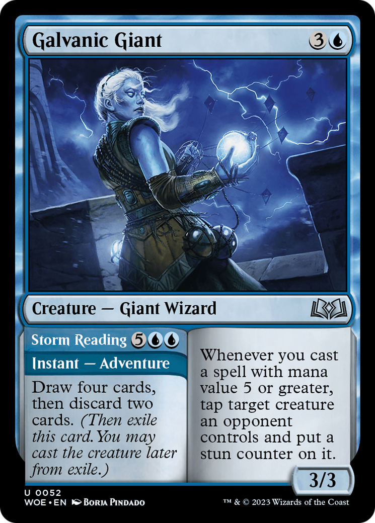 Galvanic Giant // Storm Reading (052) Foil - Wilds of Eldraine