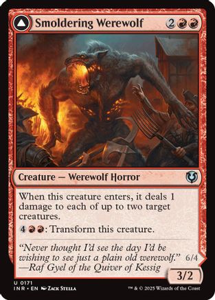 Smoldering Werewolf // Erupting Dreadwolf [Innistrad Remastered] | Silver Goblin