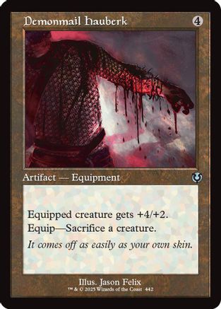 Demonmail Hauberk (Retro Frame) Foil (442) - Innistrad Remastered | Silver Goblin