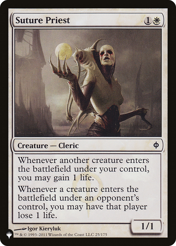 Suture Priest (NPH-25) - The List