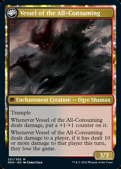Hidetsugu Consumes All // Vessel of the All-Consuming (221) Foil - Kamigawa: Neon Dynasty