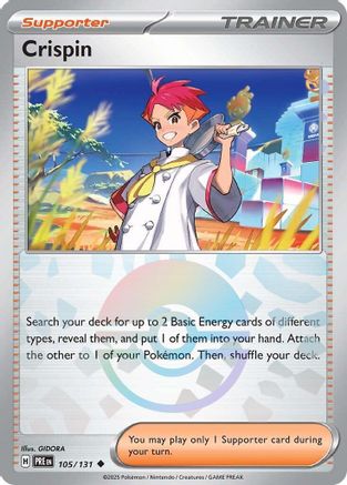 Crispin (105/131) (Poke Ball Pattern) [Scarlet & Violet: Prismatic Evolutions] | Silver Goblin