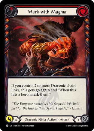 Mark with Magma (Red) (HNT069) Rainbow Foil - The Hunted