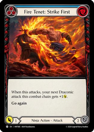 Fire Tenet: Strike First (Blue) (HNT085) Rainbow Foil - The Hunted