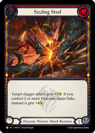 Sizzling Steel (Red) (HNT113) - The Hunted Rainbow Foil | Silver Goblin