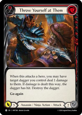 Throw Yourself at Them (Red) (HNT188) - The Hunted Rainbow Foil | Silver Goblin