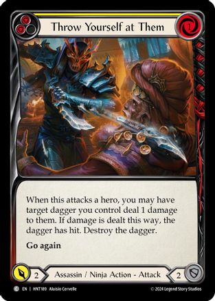 Throw Yourself at Them (Yellow) (HNT189) Rainbow Foil - The Hunted