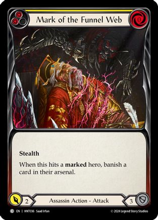 Mark of the Funnel Web (Yellow) (HNT036) Rainbow Foil - The Hunted