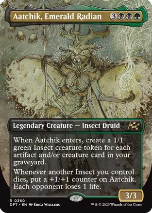 Aatchik, Emerald Radian (Borderless) Foil (360) - Aetherdrift | Silver Goblin