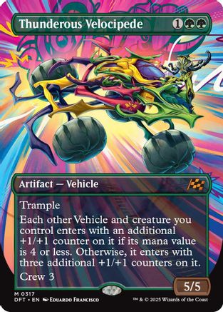 Thunderous Velocipede (Borderless) Foil (317) - Aetherdrift | Silver Goblin