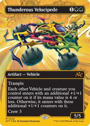 Thunderous Velocipede (Borderless) (First-Place Foil) Foil (529) - Aetherdrift | Silver Goblin