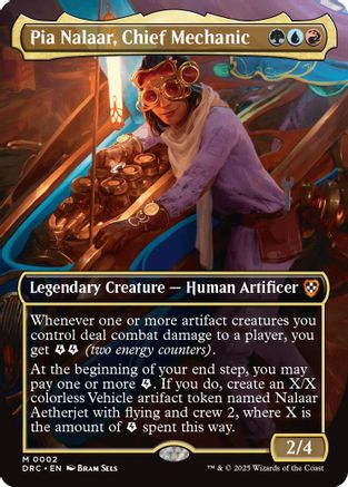 Pia Nalaar, Chief Mechanic (Borderless) Foil (002) - Commander: Aetherdrift | Silver Goblin