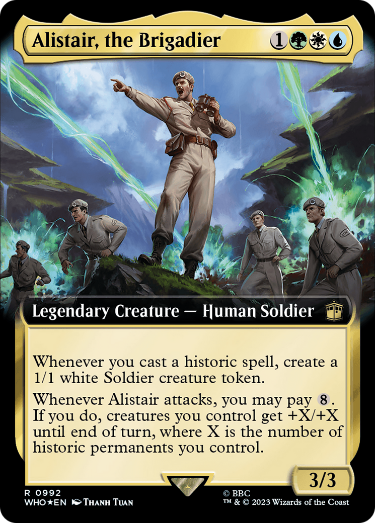 Alistair, the Brigadier (Extended Art) (Surge Foil) [Doctor Who] | Silver Goblin