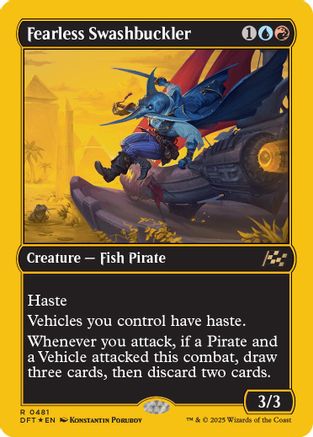 Fearless Swashbuckler (First-Place Foil) Foil (481) - Aetherdrift | Silver Goblin